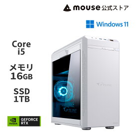 【ポイント5倍★3/29～4/1】G-Tune DG-I5G60(ホワイトカラーモデル) ゲーミングPC デスクトップ パソコン Core i5-13400F 16GB メモリ 1TB M.2 SSD GeForce RTX 4060 マウスコンピューター mouse PC 新品 おすすめ