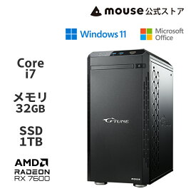 【エントリーでP10倍＆最大2万円オフクーポン★4/27 09:59まで】G-Tune DG-I7A60 ゲーミングPC デスクトップ パソコン Core i7-14700F 32GB メモリ 1TB M.2 SSD Radeon RX 7600 Office付き 新品 マウスコンピューター mouse PC おすすめ