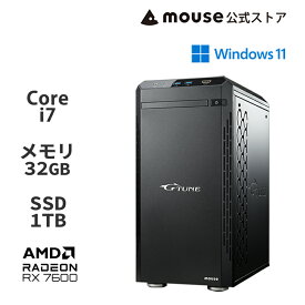 【エントリーでポイント10倍！5月27日01：59まで】G-Tune DG-I7A60 ゲーミングPC デスクトップ パソコン Core i7-14700F 32GB メモリ 1TB M.2 SSD Radeon RX 7600 新品 マウスコンピューター mouse PC おすすめ