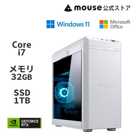 【エントリーでポイント10倍！5月27日01：59まで】G-Tune DG-I7G6T(ホワイトカラーモデル) ゲーミングPC デスクトップ パソコン Core i7-14700F 32GB メモリ 1TB M.2 SSD GeForce RTX 4060 Ti 空冷CPUクーラー Office付き マウスコンピューター mouse 新品