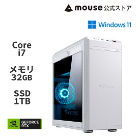 G-Tune DG-I7G6T(ホワイトカラーモデル) ゲーミングPC デスクトップ パソコン Core i7-14700F 32GB メモリ 1TB M.2 SSD GeForce RTX 4060 Ti マウスコンピューター mouse PC 新品 おすすめ