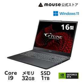 【エントリーでP10倍＆最大2万円オフクーポン★4/27 09:59まで】ノートパソコン G-Tune P6-I9G60BK-A(32GBメモリ搭載モデル) ゲーミングPC 16型 WUXGA 液晶 Core i9-12900HX 32GB メモリ 1TB M.2 SSD GeForce RTX 4060 新品 mouse マウスコンピューター おすすめ