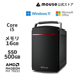 【1万円オフクーポン対象＆エントリーでP7倍！】G-Tune PG-I5A60 ゲーミングPC Core i5-14400F 16GB メモリ 500GB SSD Radeon RX 7600 Office付き デスクトップ パソコン マウスコンピューター PC 新品 おすすめ