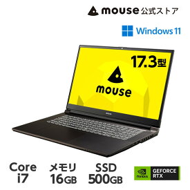 【エントリーでP10倍＆最大2万円オフクーポン★4/27 09:59まで】mouse K7-I7G50BK-A ノートパソコン 17.3型 Core i7-12650H 16GB メモリ 500GB M.2 SSD GeForce RTX2050 マウスコンピューター mouse 新品 ノートPC