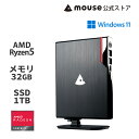 【5千円オフクーポン対象★12/15まで】【3年保証・国内生産・公式】mouse CA-A5A01（32GB メモリ搭載）コンパクト デスクトップPC 新品 AMD Ryzen 5 7530U 1TB SSD Office付き マウスコンピューター 小型 キーボード・マウス付属