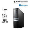 【ポイント5倍★8/2〜8/14】【3年保証・国内生産・公式】デスクトップ パソコン 新品 mouse SH-I7U01 Windows 11 Core i7 14700 16GB メモリ 500GB SSD Wi-Fi 6E スリム マウスコンピューター PC キーボード・マウス付属