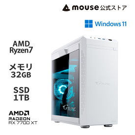 【ポイント5倍★6/14〜】G TUNE DG-A7A7X(ホワイトカラーモデル) ゲーミングPC デスクトップ パソコン Ryzen 7 7800X3D Radeon RX 7700 XT 32GB メモリ 1TB SSD Office付き 水冷CPUクーラー mouse PC 新品