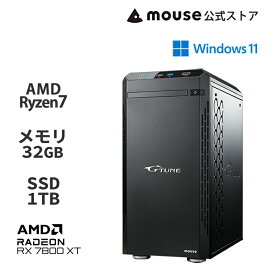 【ポイント5倍★6/14〜】G TUNE DG-A7A8X ゲーミングPC デスクトップ パソコン AMD Ryzen 7 7800X3D 32GB メモリ 1TB M.2 SSD Radeon RX 7800 XT 選べる Office付き 新品 マウスコンピューター mouse PC