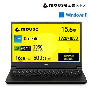 �y3�N�ۏ؁E�������Y�E�����z�m�[�g�p�\�R�� Office�t�� �V�i mouse K5-I5G50BK-A�i500GB SSD���ځj 15.6�C���` Core i5-13420H GeForce RTX 3050 16GB ������ �}�E�X�R���s���[�^�[ PC ��������