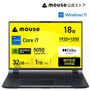 �y�G���g���[��P10�{��10/27 9:59�܂Łz�y3�N�ۏ؁E�������Y�E�����zmouse K8-I7G50BK-A (32GB����������) �m�[�g�p�\�R�� 18�C���` �V�i Core i7 14650HX 32GB ������ 1TB SSD RTX 5050 ����ҏW �}�E�X�R���s���[