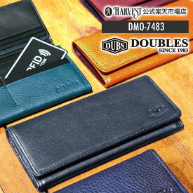 【5と0のつく日限定★最大10%OFFクーポン配布中！4/20 23:59まで】DOUBLES/ダブルス 長財布 メンズ/レディース 本革/レザー ブラック/ネイビー/レッドブラウン/キャメル/ブルー 薄型 DMO-7483