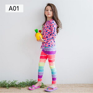 キッズ 女の子 水着 ラッシュガード水着 上下セット 赤ちゃん 子供 ジュニア 供用 こども みずぎ 水着 可愛い 海 プール 長袖 子供 ジュニア 子供 幼稚園 保育園 キッズ パンツ 水遊び プー