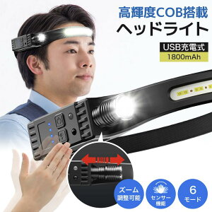 �w�b�h���C�g �[�d��USB �Y�[���@�\ LED�f���A������ �w�b�h�����v 5��_�����[�h 110g���y�� ���P�x �A�E�g�h�A�p�w�b�h���C�g IPX4�h�� �h�o 1800mAh��e�ʃo�b�e���[ �ő�8���Ԏg�p�\ SOS�_��