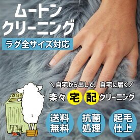 【ポイント5倍】★1月20日（火）★ ムートン クリーニング ムートンラグ 1匹 1.5匹 2匹 4匹 5匹 6匹 8匹 10匹 サイズ 送料無料 宅配 シープスキン ウール ラグ カーペット 敷物 抗菌 起毛 丸洗い 宅配クリーニング 専門店仕上げ ムートンクリーニング