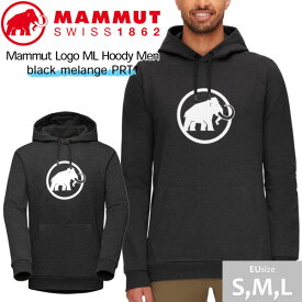 マムート ロゴ ミッドレイヤー フーディー カラー：00158blackmelange PRT1 MAMMUT Mammut Logo ML Hoody Men black melange PRT1