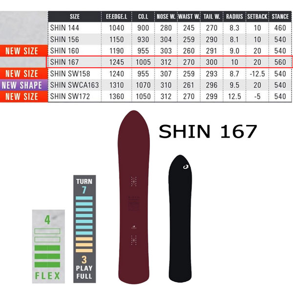 楽天市場】スノーボード 板 22-23 OGASAKA オガサカ SHIN 167 22-23-BO