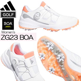 アディダス adidas ゴルフシューズ ZG23 BOA 女性用 スパイクレス WH/SV フットウェアホワイト/コーラルフュージョン/シルバーメタリック