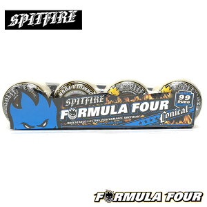 SPITFIRE �X�s�b�g�t�@�C���[ WHEELS FORMULAFOUR F4 99DU CONICAL SHAPE (YELLOW PRINT) - NATURAL �E�B�[�� SK8