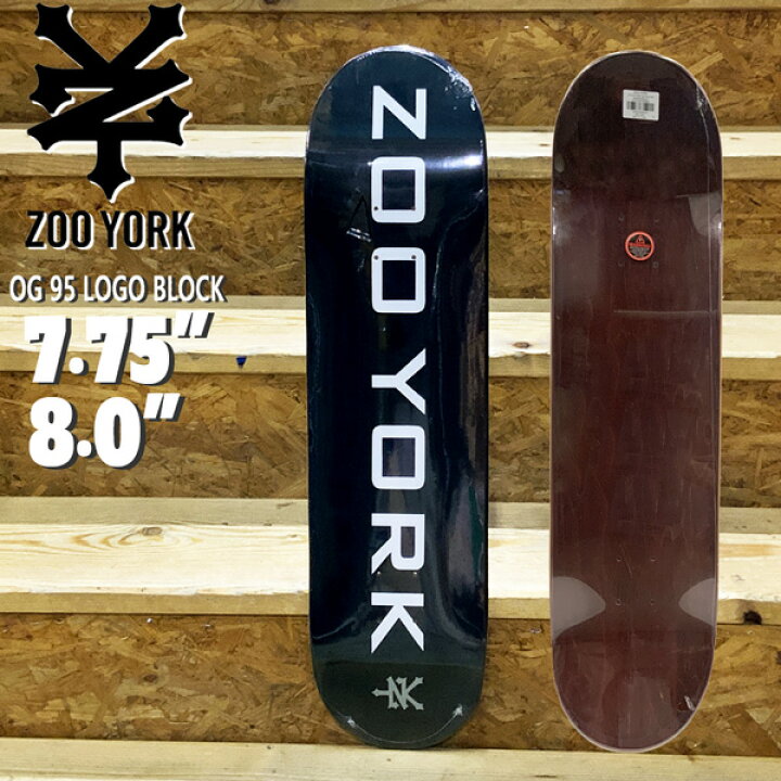 楽天市場】スケボー デッキ ZOO YORK DECK OG 95 LOGO BLOCK BLACK 