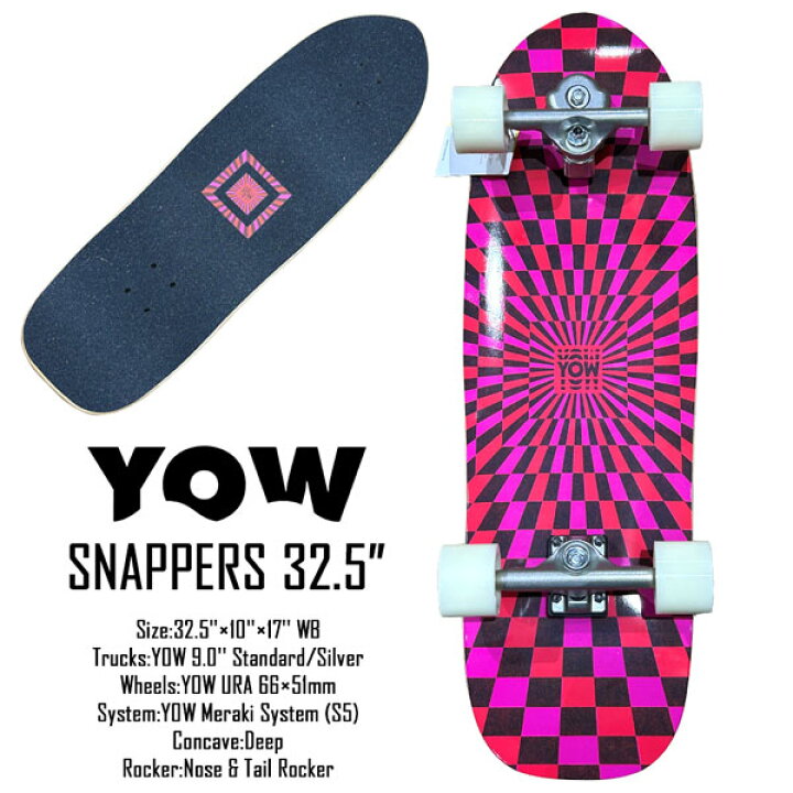 楽天市場】サーフスケート YOW 2024 ヤウ SNAPPERS 32.5 x 10 x 17 