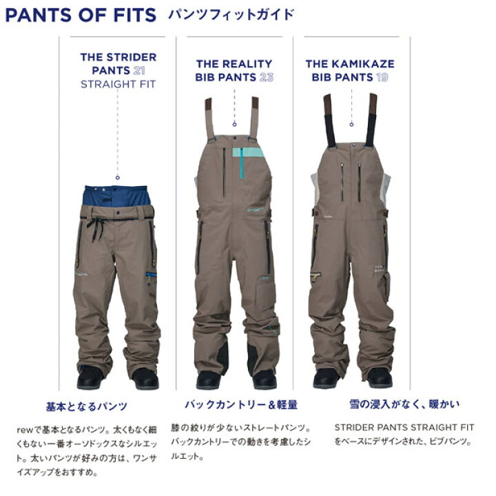楽天市場】予約 スノーウェア 24-25 REW REALITY BIB PANTS リアリティ  