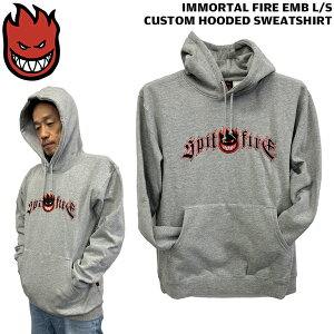 �p�[�J�[ �X�s�b�g�t�@�C�A SPITFIRE IMMORTAL FIRE EMB L/S CUSTOM HOODED SWEATSHIRT GREY HEATHER