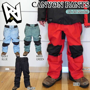 25-26 ダブルエー キャニオンパンツ AA HARDWEAR CANYON PANTS スノーボード ウエア パンツ 25-26-PT-AA ブラック グレーブルー モスグリーン レッド XS S M L XL XXL