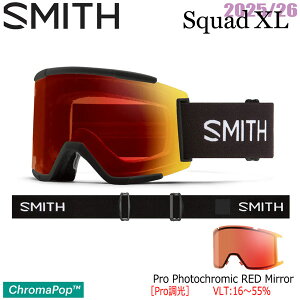 25-26 X~X XJbhGbNXG ubN SMITH SQUAD XL BLACK CP PRO PHOTOCHROMIC RED MIRROR - XL[ Xm[{[h S[O 25-26-GG-SMT