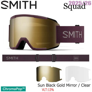 25-26 X~X XJbh ~XeBbN SMITH SQUAD MYSTIC CP SUN BLACK GOLD MIRROR CLEAR XL[ Xm[{[h S[O 25-26-GG-SMT