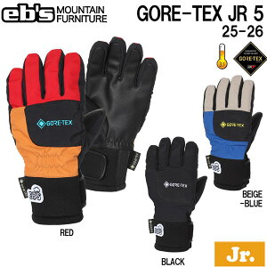 25-26 エビス ゴアテックスジュニアファイブ EBS GORE-TEX JR 5 スキー スノーボード 手袋 25-26-GR-EBS ブラック ベージュブルー レッド JS130 JM140