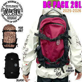 25-26 レインオアシャイン バックカントリーパック26L RAIN OR SHINE BC PACK 26L スノーボード バッグ 鞄 ブラック バーガンディ 420アート