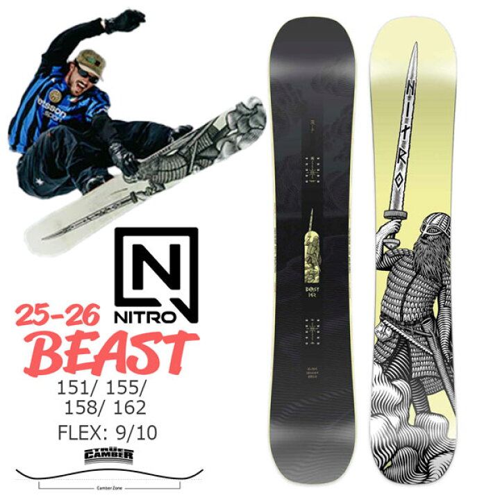 楽天市場】25-26 ナイトロ ビースト NITRO BEAST スノーボード 板 25 