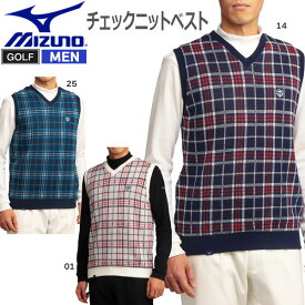 MIZUNO GOLF ミズノ ゴルフ チェックニットベスト