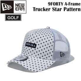 ニューエラ ゴルフ キャップ 9FORTY A-Frame Trucker NEWERA GOLF STAR PATTERN ホワイト 帽子 メッシュ