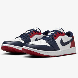 【サイズ：27.5cm／US：9.5】USモデル　NIKE AIR JORDAN 1 LOW G ナイキ エア ジョーダン 1 ロー ゴルフ　メンズ スパイクレス ゴルフシューズ DD9315-113 カラー：ホワイト/バーシティレッド/オブシディアン　トリコロール