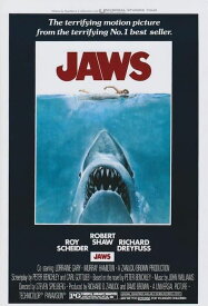 輸入 小型ポスター写真 米国版 ジョーズ JAWS スピルバーグ監督　約43.5x28cm.