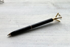 テンカラットボールペン(ブラック)【10ct Ball Pen (Black)】ギフト　お洒落　ラグジュアリー　クリスタル　ブラス　真鍮　シルバー　ブラック　ゴールド　カッパ—　文具　筆記用具　ステーショナリー　まとめ買い　レターパック配送(370円)可能