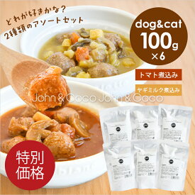 「特別価格」J＆C プレミアムパウチ ミートボールと野菜の煮込み アソートセット 100g×6種類 犬 猫 ウェットフード レトルト トッピング おかず 水分補給 肉団子