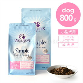 ウェルネス シンプル 小型犬用 成犬用（1歳以上用） サーモン＆じゃがいも 800g ドッグフード ドライフード アレルギー 穀物不使用 グレインフリー 皮膚 お腹 魚肉 小粒