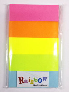オリジナル付箋紙Rainbow 25mm×75mm1パッド100枚×5色