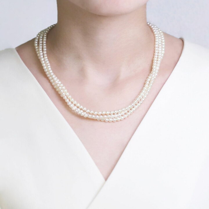 楽天市場】【全品ギフト包装】≪ 無調色 ≫ アコヤベビーパール3連  