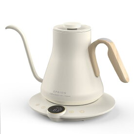 【限定20%OFF】電気ケトル EPEIOS エペイオス【高評価★4.68】コーヒーケトル 0.9L｜1℃単位温度調節＆保温機能付き 細口 ステンレス製 ドリップケトル 空焚き防止 おしゃれデザイン 湯沸かし やかん 電気ポット（Lite）新生活