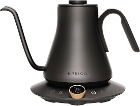 【訳あり・箱潰れ】エペイオス EPEIOS 電気ケトル ケトル ドリップケトル やかん コーヒーケトル 0.9L 注ぎやすい ダイヤルで温度調整1℃単位 保温機能 細口 ステンレス 急速沸騰 1200W ストップウォッチ機能 空焚き防止 自動電源OFF ポット 電気ポット 保温