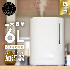【大容量&省エネ】6L 加湿器 気化式 加熱式 卓上 上から給水 噴霧量5段階 おしゃれ アロマ 加湿機 静音 リビング 除菌 スマート恒湿機能 ハイブリッド スチーム式 省エネ 湿度センサー お手入れ簡単 乾燥対策 EPEIOS