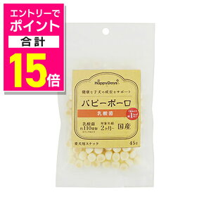 【ポイント合計15倍:10月まるまるお得 ※要エントリー】【ペットプロジャパン】HappyDays パピーボーロ 乳酸菌 45g ☆ペット用品 ※お取り寄せ商品【賞味期限:3ヵ月以上】