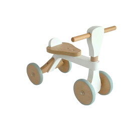 乗用玩具　木のおもちゃ　ファーストウッディバイク（ホワイト）「HOPPL（ホップル）」 「ボーネルンド 四輪プッシュバイク」と同サイズ　木　四輪車　木製　乗り物