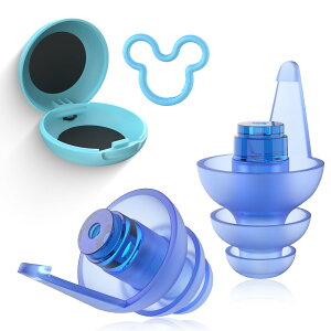 Quietide 子供用耳栓 集中耳栓 集中力アップ、聴覚過敏、不安やストレス緩和、家、学校、遊びの場に最適 聴覚障害予防イヤープラグ 勉強 通学 飛行機 電車 繰り返し使用可能 Q53 transparent blue M