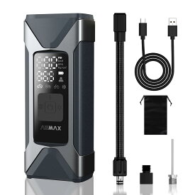 ASMAX 自転車 空気入れ 電動空気入れ バイク 車 エアーポンプ 7500mAh 大容量バッテリー 最大圧力160PSI タイヤ空気圧検知 50cmクイックリリースエアホース 自動停止 米式/仏式/英式 浮き輪バルブ対応 モバイルコンプレッサー 充電式