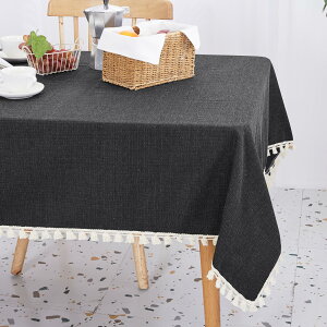 Deconovo �e�[�u���N���X �e�[�u���J�o�[ �_�C�j���O�e�[�u���N���X �����` ���� ����h�~ �^�b�Z���t�� �k�� �������ȒP ��137x��200cm �i�u���b�N�j