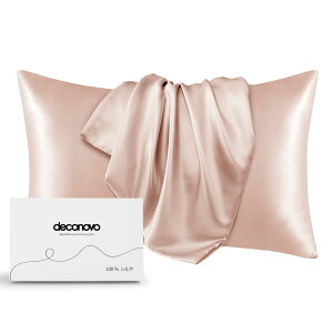Deconovo 枕カバー 両面シルクまくらカバー ピローケース 6Aクラスシルク100%シルク 50cmx70cm ローズ 封筒式枕カバー ギフト 美肌 美髪 寝癖軽減 手洗える 良い通気性 四季適応 贈り物 1枚セット